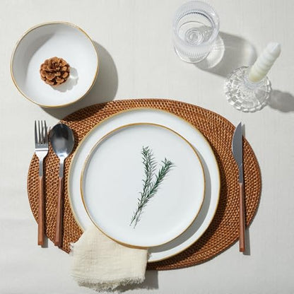Dinnerware Set for 4, Ceramic Dish Set, Plate and Bowl Set, Microwave & Dishwasher Safe Dishware Set, Chip & Scratch Resistant Dinner Sets, Irregular Edge Design, White - color: White, size: Set (12pcs)