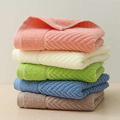 YiLUOMO Khaki Hand Towel 100% Cotton Ultra Soft Absorbent Terry Striped Weave Hand Towel Set for Bathroom 13" X 29", 2 Pack - color: Khaki
