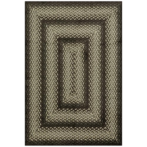 Maples Rugs Marion Bohemian Braided-Style Print Area Rug – Made in USA – Low Pile, Non-Slip, Pet-Friendly Indoor Rug for Bedroom, Living Room & Office, 5' x 7', Black - color: Black, size: 4'9" x 7' (Rectangular)