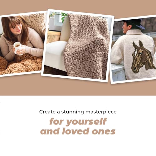 Mary Maxim Titan Bulky Yarn, Weight 5 Acrylic, Chunky Yarn for Crocheting and Knitting, Ideal for Thick, Soft Blankets, Throws, and Graph Style Sweaters, 80 Yards - Taupe - color: Taupe