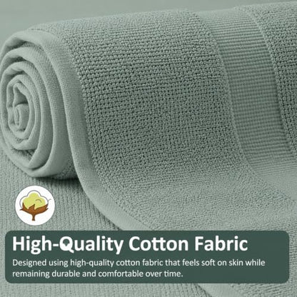 Rajlinen Cotton Bath Mat 2 Pack 23x36-100% Cotton 500 GSM Highly Absorbent Hotel Spa Bathroom Floor Mats, Aesthetic Sage Green Bath Mat Towels, Machine Washable Shower/Bathtub Rugs - color: Sage Green