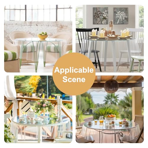 DWCN Round Table Cloth Plastic Tablecloth Protector 54 Inch Round | 100% Waterproof, Oilproof, Stain Resistant Round Table Protector PVC Vinyl Table Cover for Dining, Parties,Crystal Clear - size: 54" (Round)