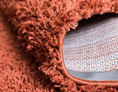 Unique Loom Solid Shag Collection Area Rug (2' x 3' 1" Rectangle, Terracotta) - color: Terracotta, size: 2' x 3'1" (Rectangular)