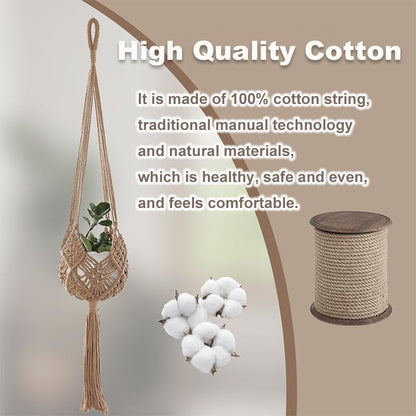 2-Pack Macrame Plant Hangers, Jute Hanging Planters for Indoor Plants for up to 8 Inch Pot Hanging Baskets Boho Plant Holder Basket for Outdoor Home, Handwoven, 35 Inchs