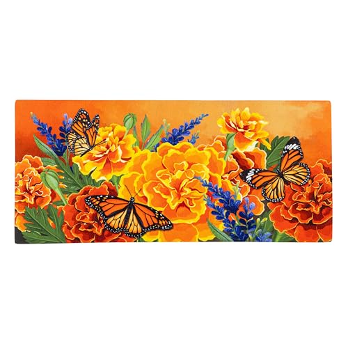 Evergreen Flag Mariposa Butterfly Switch Mat Inserts, Interchangeable Front Door Mat Outdoor Entrance, Indoor Door Mats for Entryway, 22 x 10 Inches Sassafras Doormat Inserts