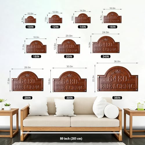 Address Numbers for House,Wood House Address Plaque,Custom Address Sign House Numbers for Outside Personalized Custom Metal Address Signs for Houses Wood Metal housewarming gifts - color: Style 1