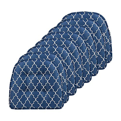 Klear Vu Omega Non-Slip Chair Cushions, Assembled in USA, U-Shaped Skid-Proof Seat Pads for Dining Room, Kitchen, Office, 15"x16" 8 Pack Geo Blue 8 Count - color: Geo Blue, size: 8 Pack