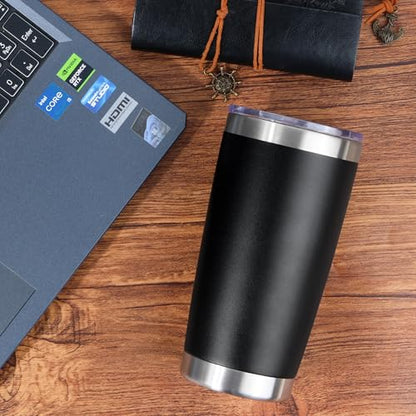 20oz Stainless Steel Tumbler Bulk with Lid, Travel Mug - Double Wall Vacuum Powder Coated Cup - Dark Blue, 6 Pack - color: Dark Blue, size: 6 Pack