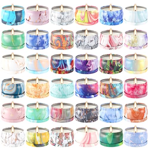 Scented Candles Gift Set 2.5 oz×36 Pack, Soy Wax Aromatherapy Candles for Home, Travel Tin Candles for Yoga Sleep Relax Body - color: 05Multi-colored
