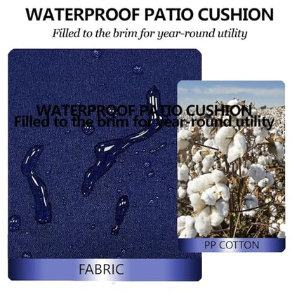2 Pack Patio Chair Cushion 19x19x3 Inch Indoor & Outdoor Chair Cushions Waterproof Seat Cushion for Patio Furniture Tieless Anti-Slip Tufted Chair Cushion(Black) - color: Black