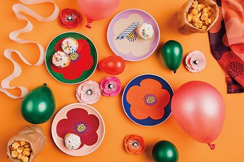 Jubilee Poppy Appetizer Plates Set of 4 Assorted - color: Poppy