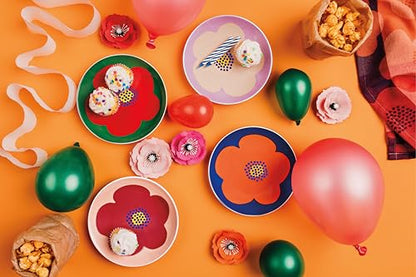 Jubilee Poppy Appetizer Plates Set of 4 Assorted - color: Poppy