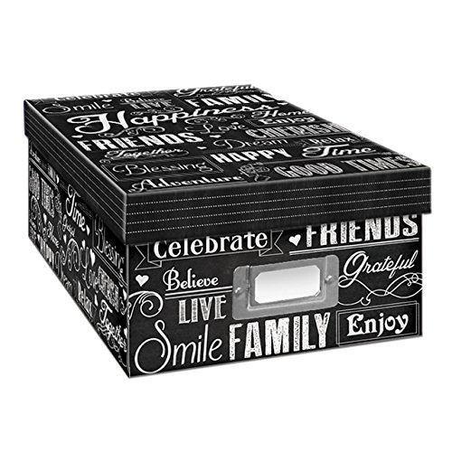 Pioneer Photo Albums B-1BW/CHLKH Chalkboard Happiness Design Photo Storage Box - color: Chalkboad Happiness Design, size: Pack of 1