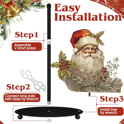 Christmas Paper Towel Holder Retro Santa Countertop Kitchen Decor and Accessories Black Metal Farmhouse Large Tissue Stand Gifts for Christmas Party, 3D Hand Painting Pattern, Weighted Base - style: Retro Santa