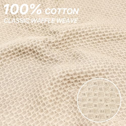 100% Cotton Waffle Weave Kitchen Dish Cloths, Ultra Soft Absorbent Quick Drying Dish Towels, 19.6 x 29.6 Inches, 4-Pack, Beige - color: Beige, size: 19 x 29 - 4 Pack