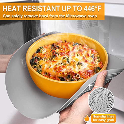 Silicone Microwave Mats, Walfos Heat Resistant Multi-Purpose Microwave Trivet Mat, Non-Slip, BPA Free and Dishwasher Safe, Perfect for Microwave, Oven and Hot Pan, 2 Pieces - style: 12in, 2 Grey Microwave Mat