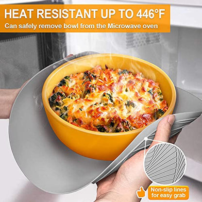 Silicone Microwave Mats, Walfos Heat Resistant Multi-Purpose Microwave Trivet Mat, Non-Slip, BPA Free and Dishwasher Safe, Perfect for Microwave, Oven and Hot Pan, 2 Pieces - style: 12in, 2 Grey Microwave Mat