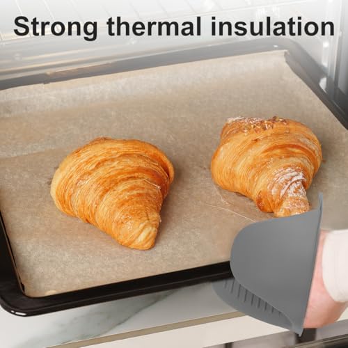 2 PCS Mini Silicone Oven Gloves Heat Resistant Cooking Pinch Mitts Potholder for Kitchen Cooking & Baking (Light Grey) - color: Light Grey