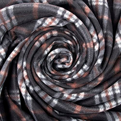 Trail maker 50x60 Throw Blankets, Plaid Fleece Throw Blankets for Bedroom, Couch, Livingroom, Chair, Pets, Outdoors - color: Brown