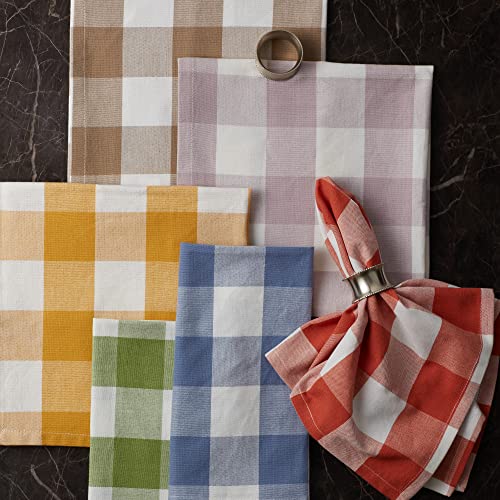 DII Buffalo Check Collection, Classic Farmhouse Cloth Napkin Set, 20x20, Stonewash Blue, 6 Piece - color: Stonewash Blue, size: 20" x 20" (Set of 6)