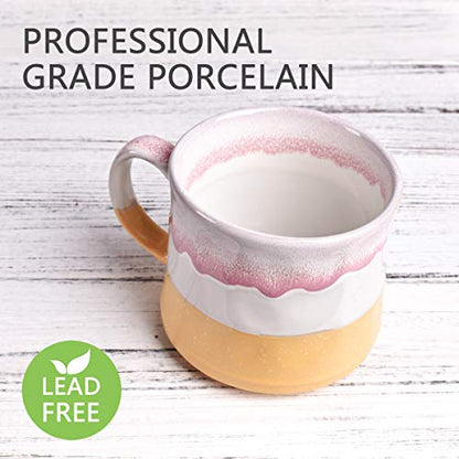 Bosmarlin Large Ceramic Coffee Mug, Big Tea Cup, 7 Colors to Choose, 21 Oz, Dishwasher and Microwave Safe, 1 PCS (Yellow) - color: Yellow