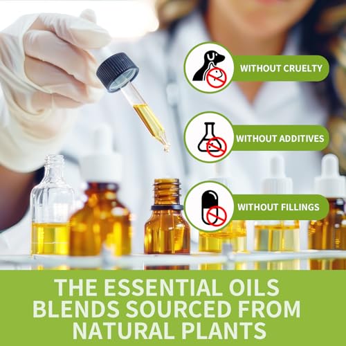Essential Oil Blends, Essential Oils Set for Diffusers for Home, Well-Being Kit- Spearmint Tea, Calming, Dreams, Relaxing, Mood, Fresh Air Aromatherapy Oils for Humidifiers, Skin, 6x10ml - color: Green