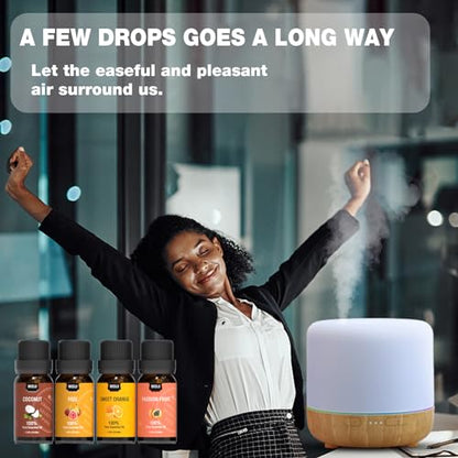 Fruity Essential Oils for Diffuser for Home,Diffuser Oils for Candle Making, Laundry,Humidifier,Aromatherapy Oils Scents,6 * 10ML - color: Black