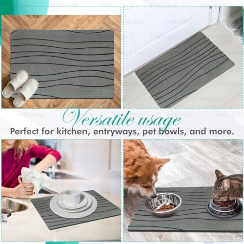 Stone Bath Mat for Bathroom – Diatomaceous Earth Quick Dry Bath Mat, Non Slip, Mold Resistant Stone Shower Mat (White) - color: White