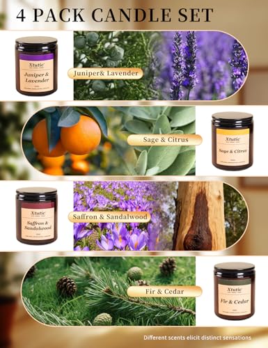 Brown Soy Wax Candle Gift Set - 28oz Large Jar,200-Hour Burn Time,Home Fragrance for Relaxation, Meditation,Gifts for Women, Housewarming, Home Decor