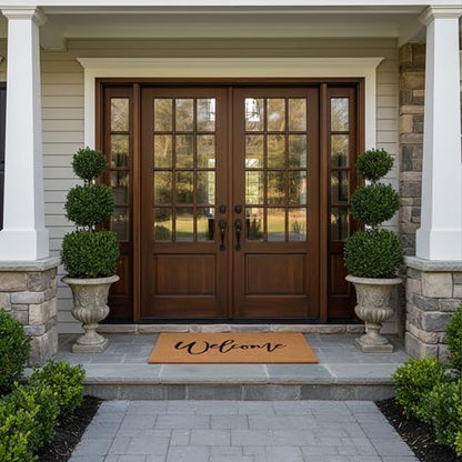 Calloway Mills Cursive Welcome Doormat, 36" x 72" - color: Black, size: 3' x 6' (Rectangular)