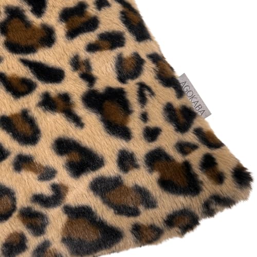 Leopard Print Faux Fur Throw Pillow Covers, 12x20 Inch, Set of 2, Soft Plush Animal Print Decorative Lumbar Cushion Cases for Sofa Bed Chair | Safari-Inspired Decor in Warm Terracotta Brown - size: 20" x 12" (Pack of 2)