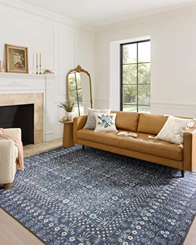 Loloi Rifle Paper Co Maison Rosette Blue 2'-3" x 3'-9" Accent Rug | MAO-03 Printed Approx. 2x4 Entryway Kitchen, Whimsical, Accent Rug - color: Rosette Blue, size: 2'3" x 3'9" (Rectangular)