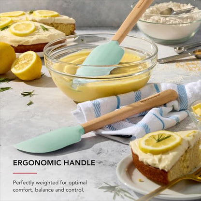 KitchenAid Beechwood Spatula Set, 2-Piece, Spearmint - color: KitchenAid Beechwood Spatula Set, 2-Piece, Spearmint
