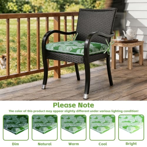 COZYVIDA Outdoor Dining Chair Cushion Set of 4, 20"x20" Square Seat Pads with Tie Straps and YKK Zippers, 35D High-Density Foam, Water-Resistant Fabric,UV-Resistant 1000+ Hrs - color: Print 036