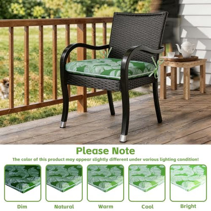 COZYVIDA Outdoor Dining Chair Cushion Set of 4, 20"x20" Square Seat Pads with Tie Straps and YKK Zippers, 35D High-Density Foam, Water-Resistant Fabric,UV-Resistant 1000+ Hrs - color: Print 036