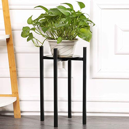 Sunnyglade 15" High Plant Stand Indoor Metal Potted Plant Holder Sturdy | Plant Stand Indoor Galvanized Steel Pot Stand with Stylish Mid-Century Design, Medium for Indoor Outdoor House Garden & Patio