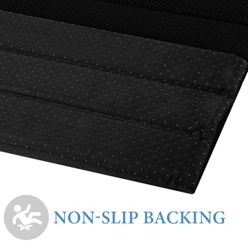Heagoale Ultra Quick Drying Stone Bath Mat Diatomaceous Earth Shower Mat Non-Slip Foldable Dish Drying Mats for Bathroom Floor, Kitchen Counter, Pet, 23x15, Black - color: Black