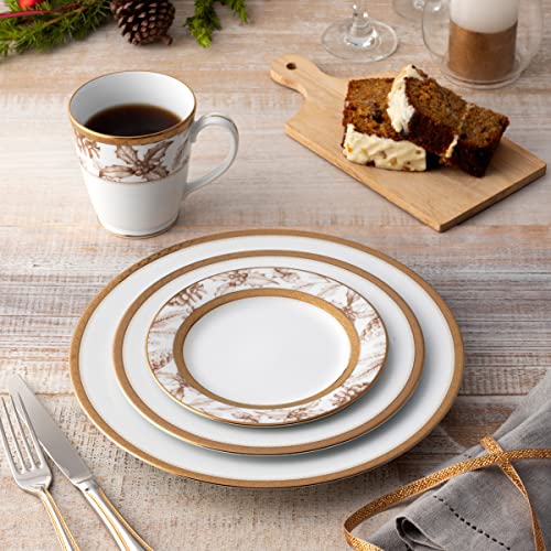Noritake Charlotta Gold Set of 4 Holiday Harvest Appetizer Plates, 6-1/4"