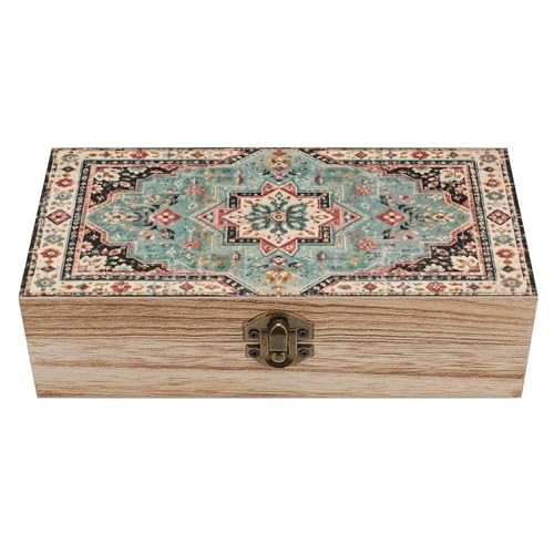 Distressed Vintage Ornamental Vintage Wooden Keepsake Box with Hinged Lid, Small Jewelry Chest & Memory Storage Organizer for Women Home Decor - color: Distressed Vintage Ornamental