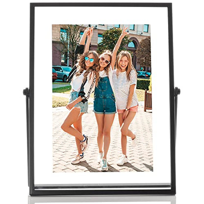 Lawrence Frames Metal Easel Float Picture Frame, 4x6, Black - color: Black, size: 4x6