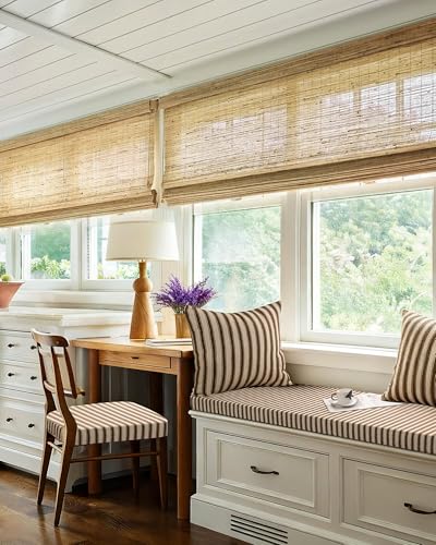 Custom Bay Window Cushion, Bench Cushions for Indoor Furniture, Window Seat Cushion, Indoor Bench Cushions, Breakfast Nook, Mudroom, Dinning Room, Non-Slip, Anti-Scratch, Removable Cover - color: [Cotton Linen] - Deep Gray