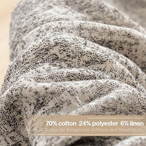 Simple&Opulence Cotton Fringed and Striped Throw Blanket for Bed, Couch,Knit Woven with Tassels Soft Lightweight Cozy Blanket Scarf Shawl Farmhouse Decoration for All-Season (Dark Grey)