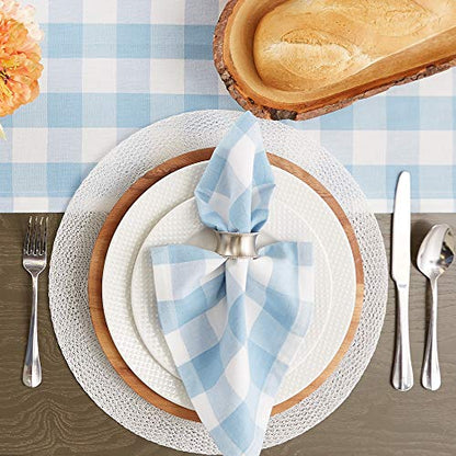 DII Buffalo Check Collection, Classic Farmhouse Cloth Napkin Set, 20x20, Light Blue & White, 6 Piece - color: Light Blue & White, size: 20" x 20" (Set of 6)