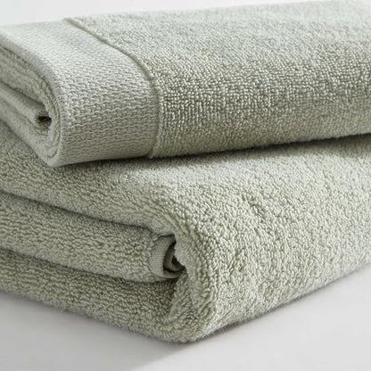 Calvin Klein - Bath Towel Set, Soft & Absorbent Bathroom Essentials, Zero Twist Construction, Oeko-Tex Certified (Entwine Solid Aloe, 3-Piece) - color: Entwine Solid Aloe, size: 3 Pack