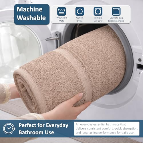 Rajlinen Cotton Bath Mat 2 Pack 23x36-100% Cotton 500 GSM Highly Absorbent Hotel Spa Bathroom Floor Mats, Aesthetic Acron Bath Mat Towels, Machine Washable Shower/Bathtub Rugs - color: Acron