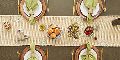 DII Woven Basics Collection 100% Cotton Knit Table Runner, 15x72, Honey Gold - color: Honey Gold, size: 15x72"