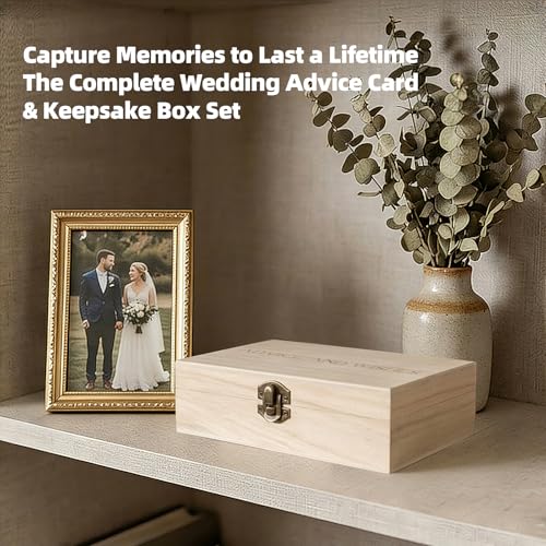 Eucalyptus Advice and Wishes for the Mr and Mrs - 60 Pack Wedding Message Cards with Box - Elegant Bridal Shower Game & Anniversary Guest Book Alternative - color: GREEN EUCALYPTUS