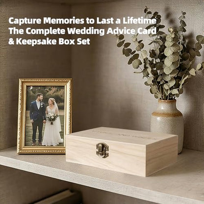 Eucalyptus Advice and Wishes for the Mr and Mrs - 60 Pack Wedding Message Cards with Box - Elegant Bridal Shower Game & Anniversary Guest Book Alternative - color: GREEN EUCALYPTUS