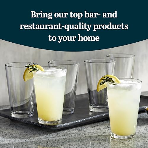 Libbey Bar Essentials Hi Ball Drinking Glasses, Clear Restaurant Quality Tall Drinking Glasses Set of 6, Modern Cocktail Glasses Set for Everyday Use - color: Tumbler Hi Ball 6