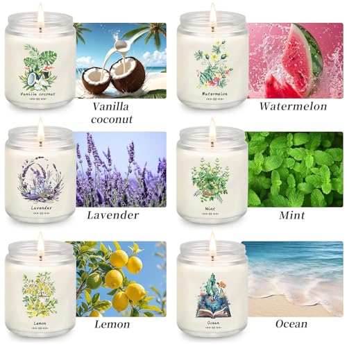 Scented Candles Gift Set for Home - 6 Pack 42oz Soy Candles Non Toxic | 300h Long Lasting Burn Time, Herbal and Fruity Aromatherapy Candles Gift for Women, Brithday, Housewarmings, Holidays